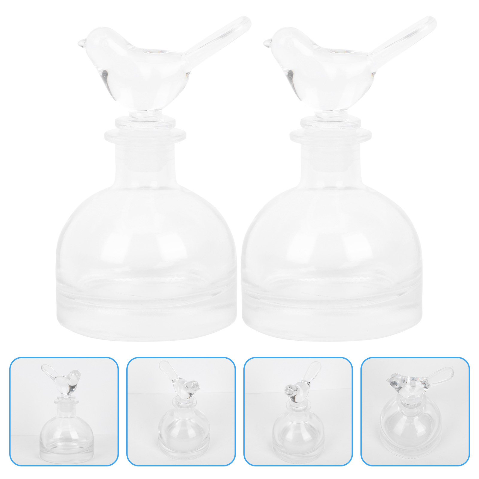 Home Fragrance Bottle - 2 stuks glazen parfumflesjes premium helder