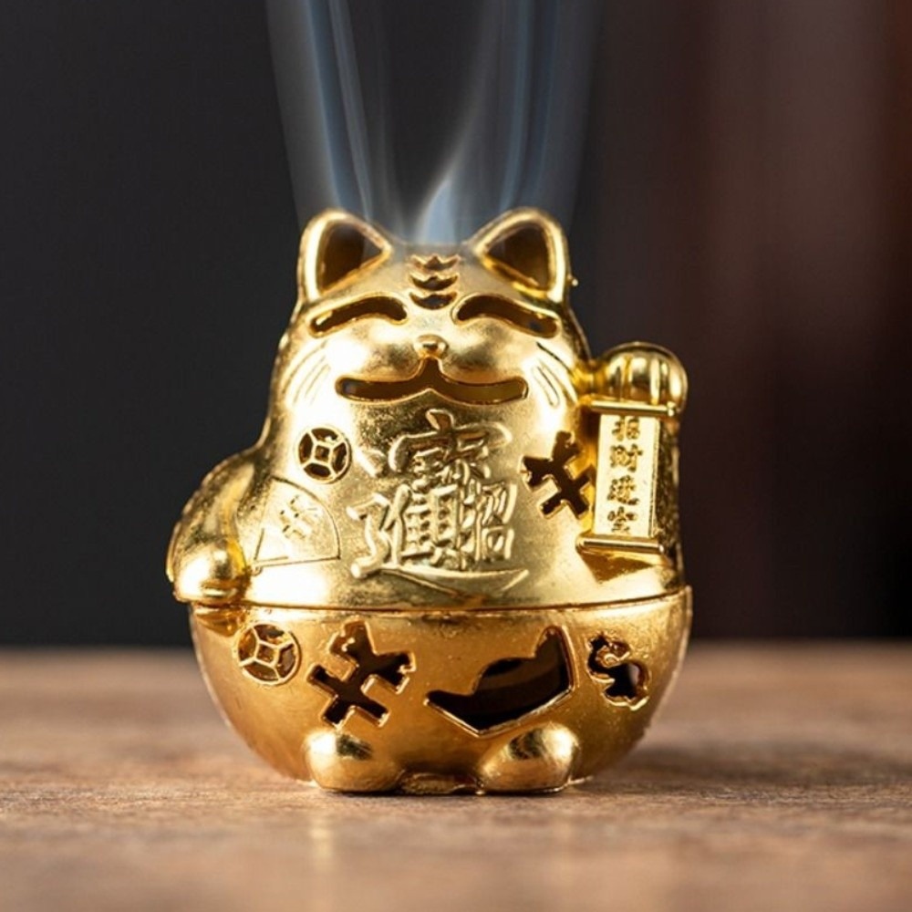 Home Fragrance Miniso - Uitgeholde Patronen Lucky Cat Wierookbrander Gouden