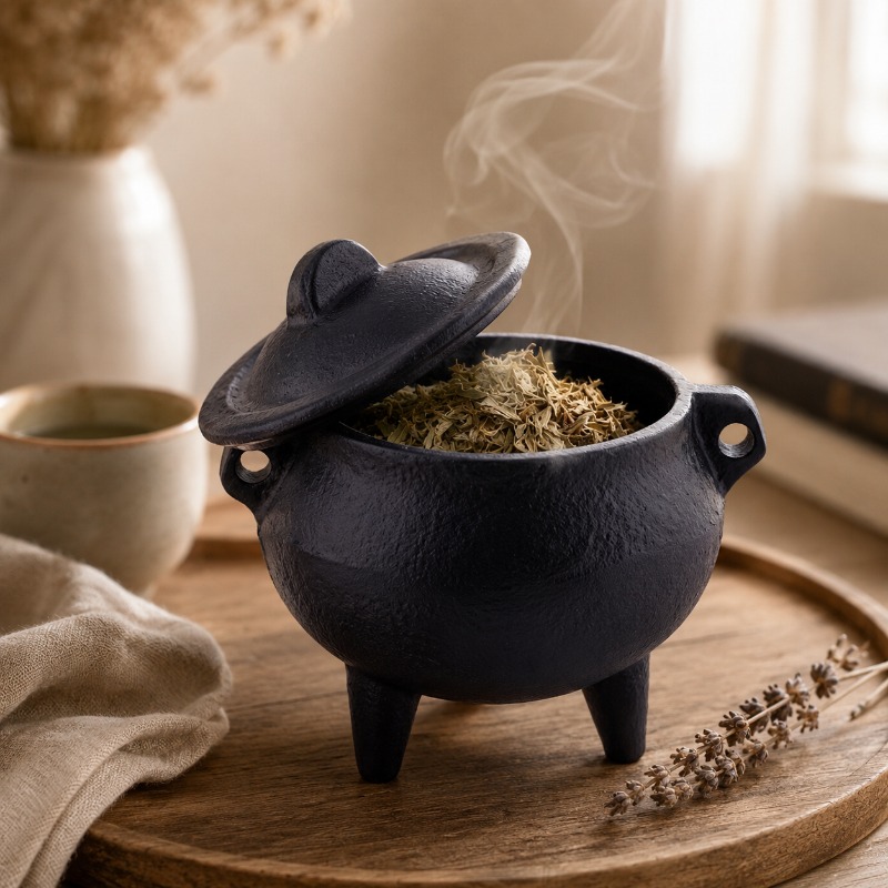 Home Fragrance Miniso - Retro gietijzeren wierookbrander met dekselbrander Huishoudelijke