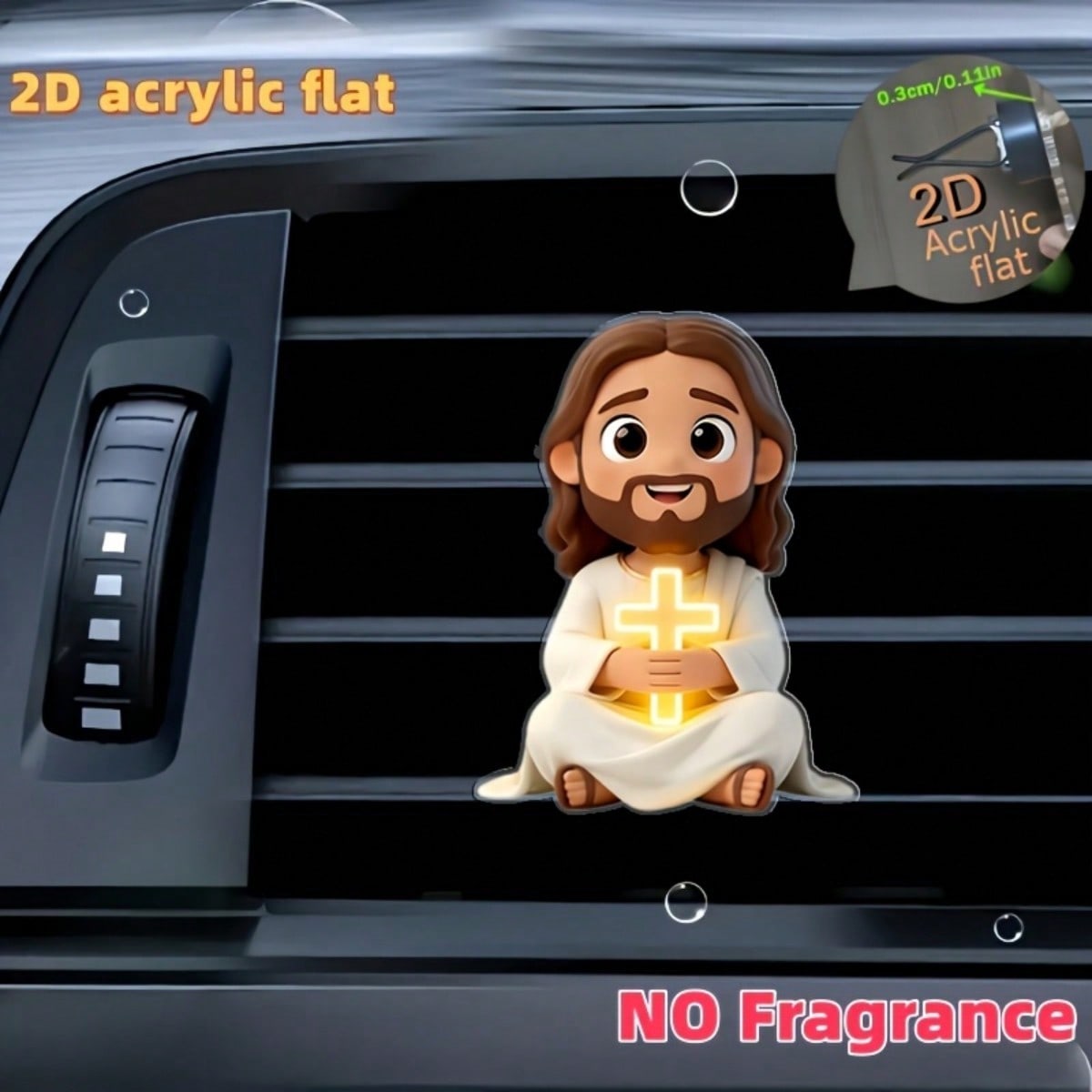 2D platte Jezus met kruis patr - Car Vent Diffuser recensie en prijs