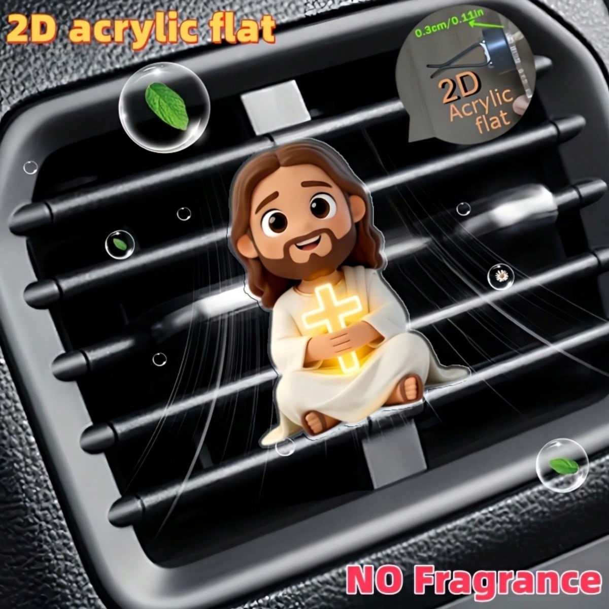 2D platte Jezus met kruis patr - Car Vent Diffuser recensie en prijs