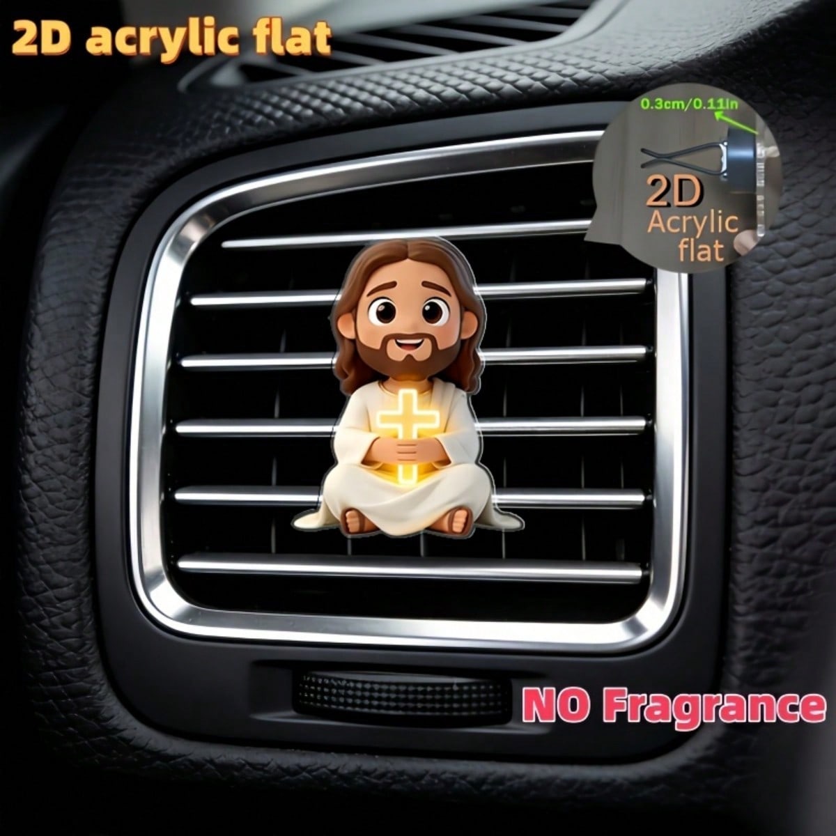 2D platte Jezus met kruis patr - Car Vent Diffuser recensie en prijs